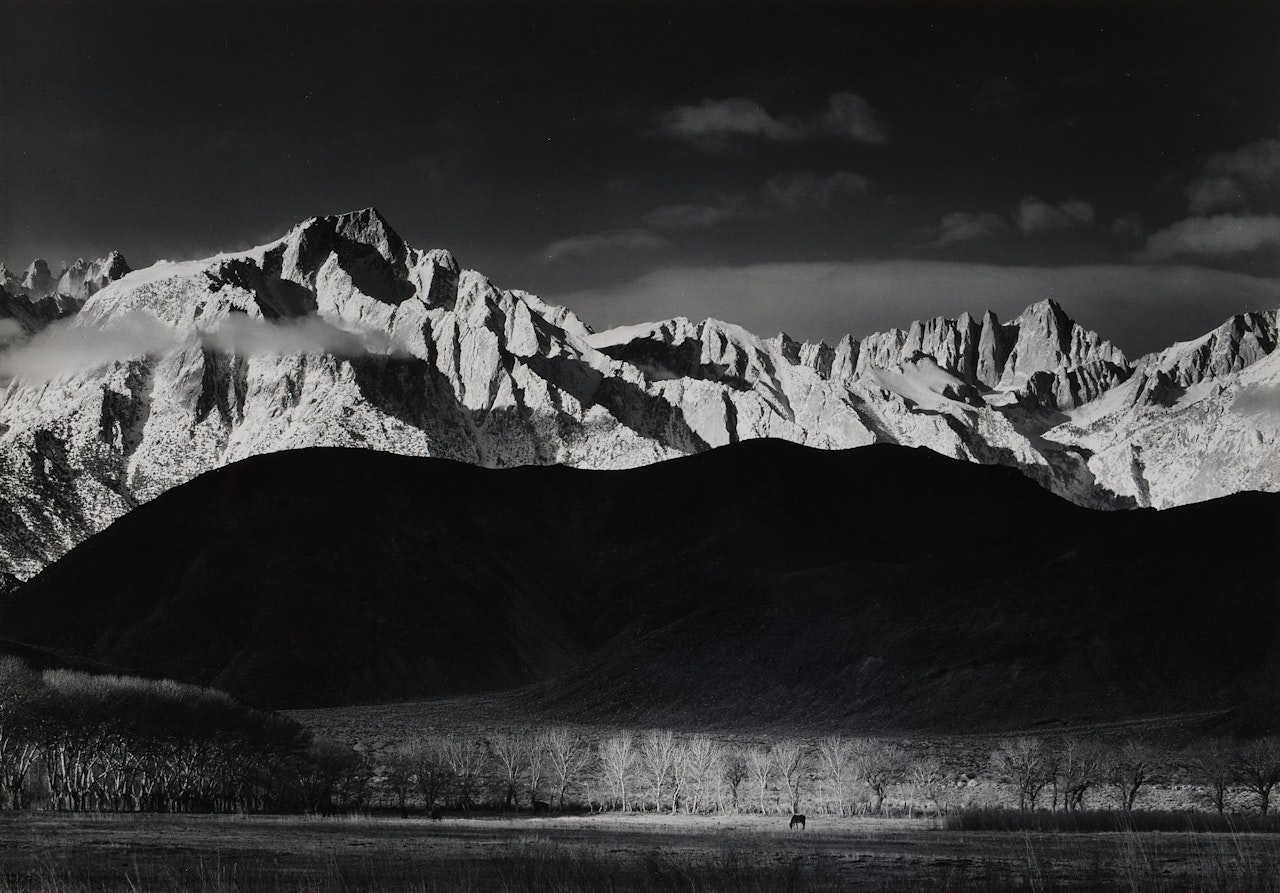 Winter Sunrise, Sierra Nevada from Lone Pine, California by Ansel Adams