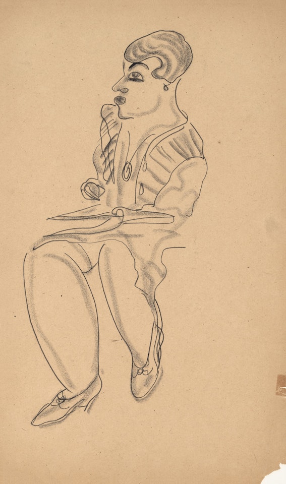 Woman Sketching by Sanyu