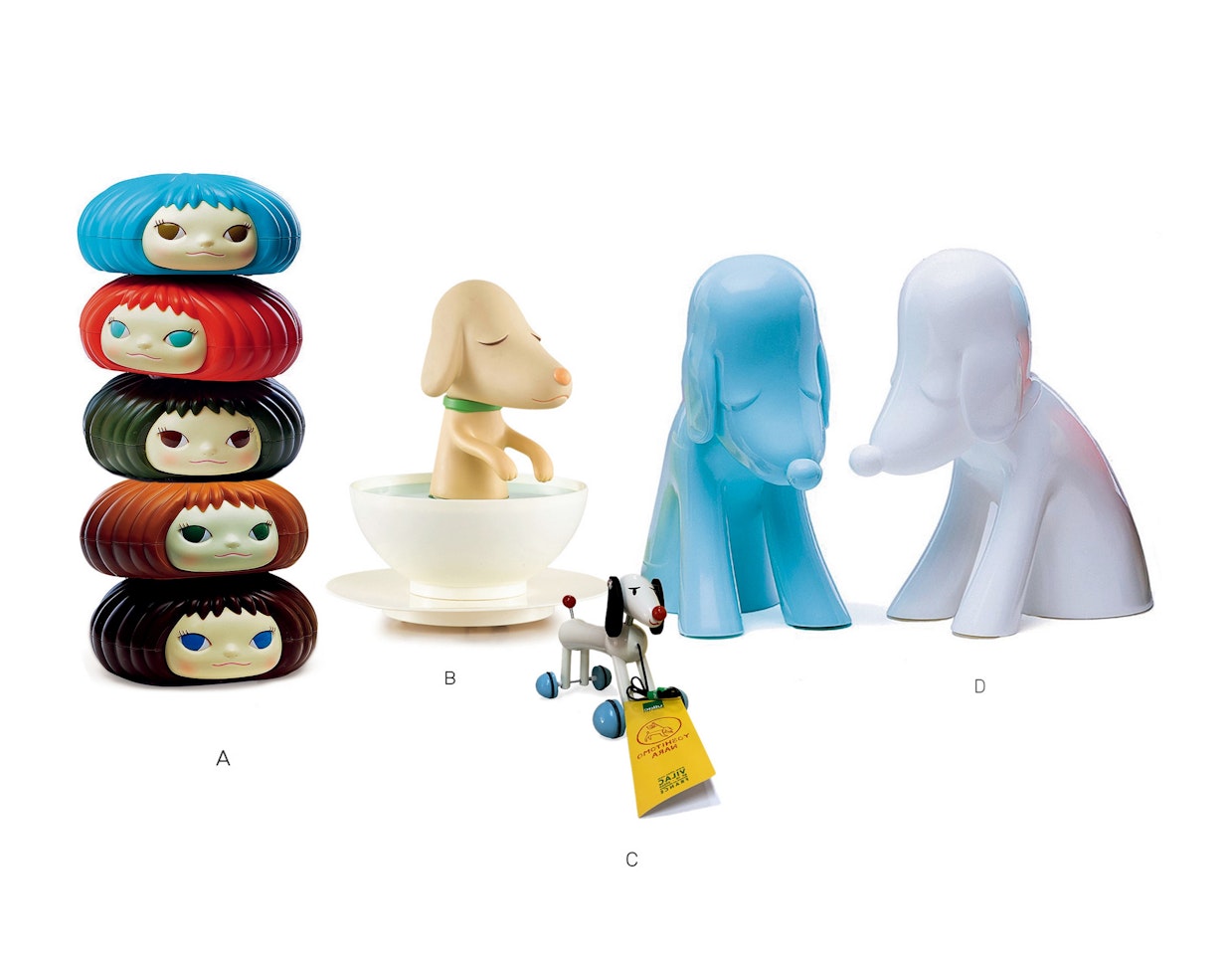 Dolly Candy Jar, Pup Cup, My Sweet Dog, Aomori Dog Saving Jar (A: executed in 2006 B: executed in 2003 C: executed in 2005 D: executed in 2017) by Yoshitomo Nara