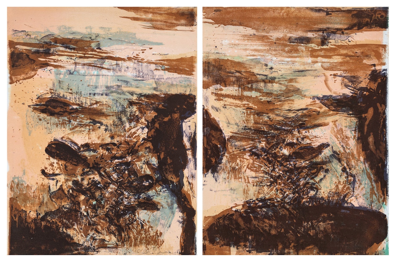 Élégie pour Jean-Mari no. 3 & 4 by Zao Wou-Ki