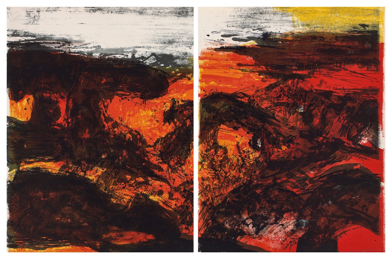 Élégie pour Jean-Mari no. 1 & 2 by Zao Wou-Ki