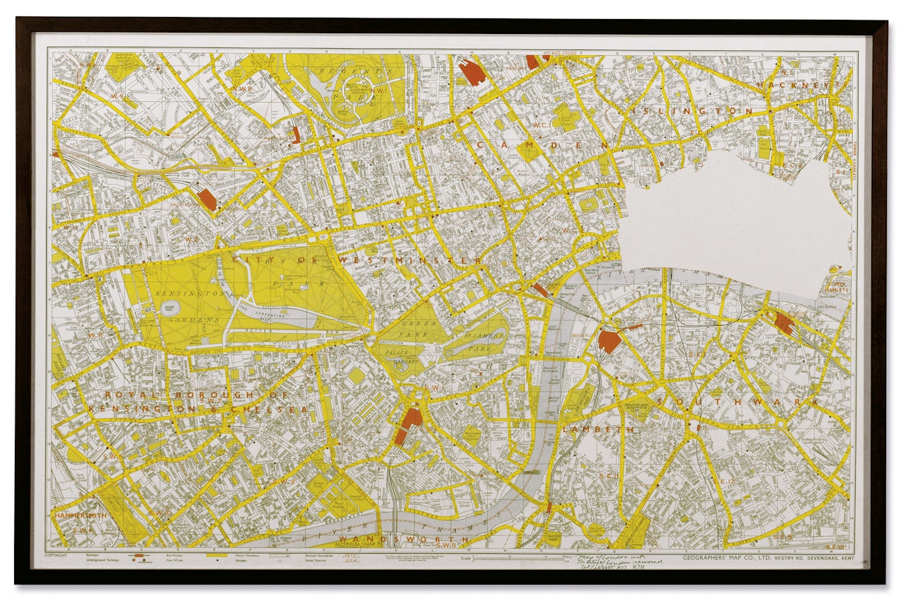 Map of London with The City of London Removed by Sol LeWitt