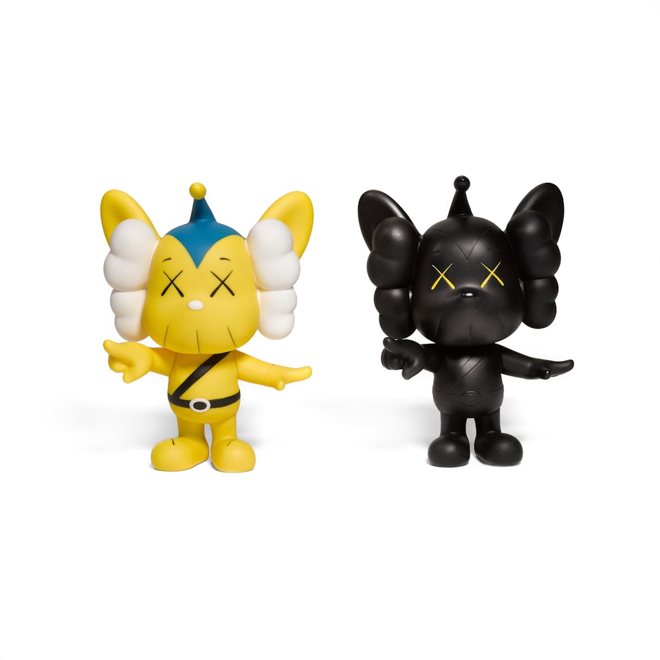 JPP (Black); and JPP (Yellow) (Two Works) by Kaws