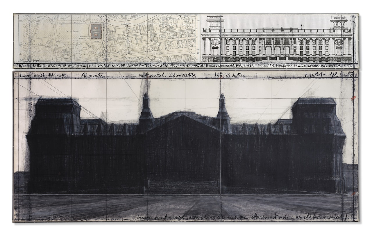 Wrapped Reichstag Project for Berlin by Christo