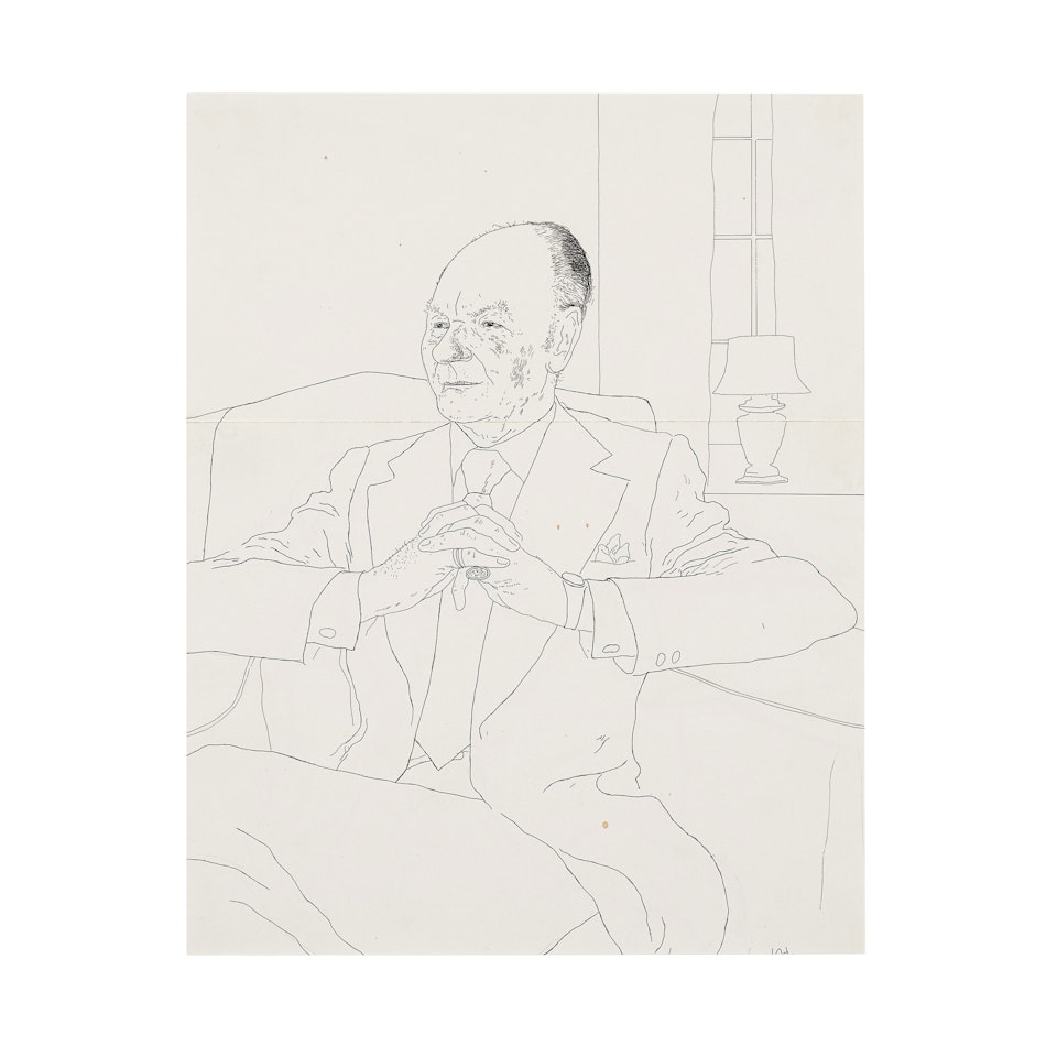 Sir John Gielgud by David Hockney