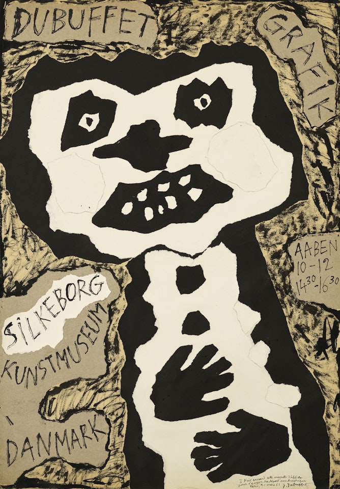 Personnage aux dents blanches (Maquette pour l'affiche de l'exposition de Silkeborg) (Character with white teeth (Maquette for Silkeborg Exhibition Poster)) by Jean Dubuffet