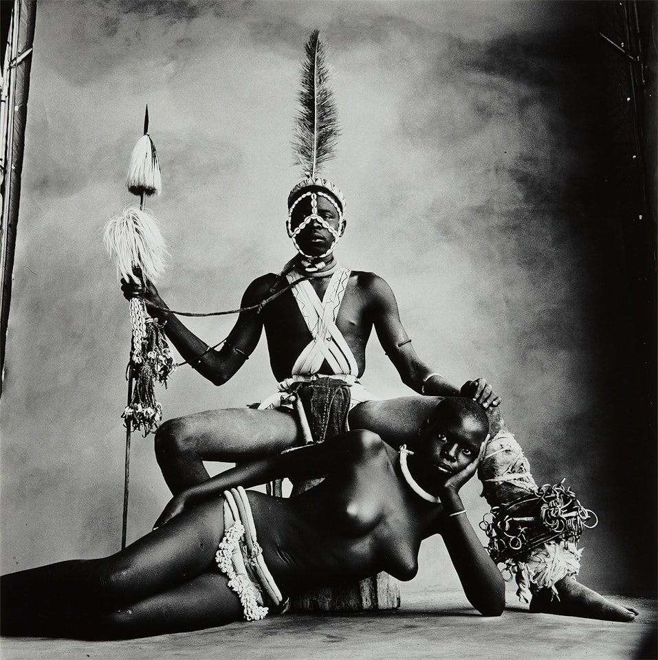 Seated Warrior, Reclining Girl, Cameroon by Irving Penn