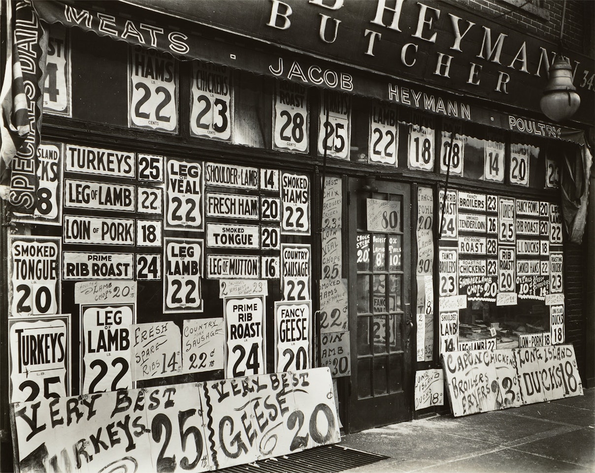 Jacob Heyman Butchery, 345 Sixth Avenue by Berenice Abbott