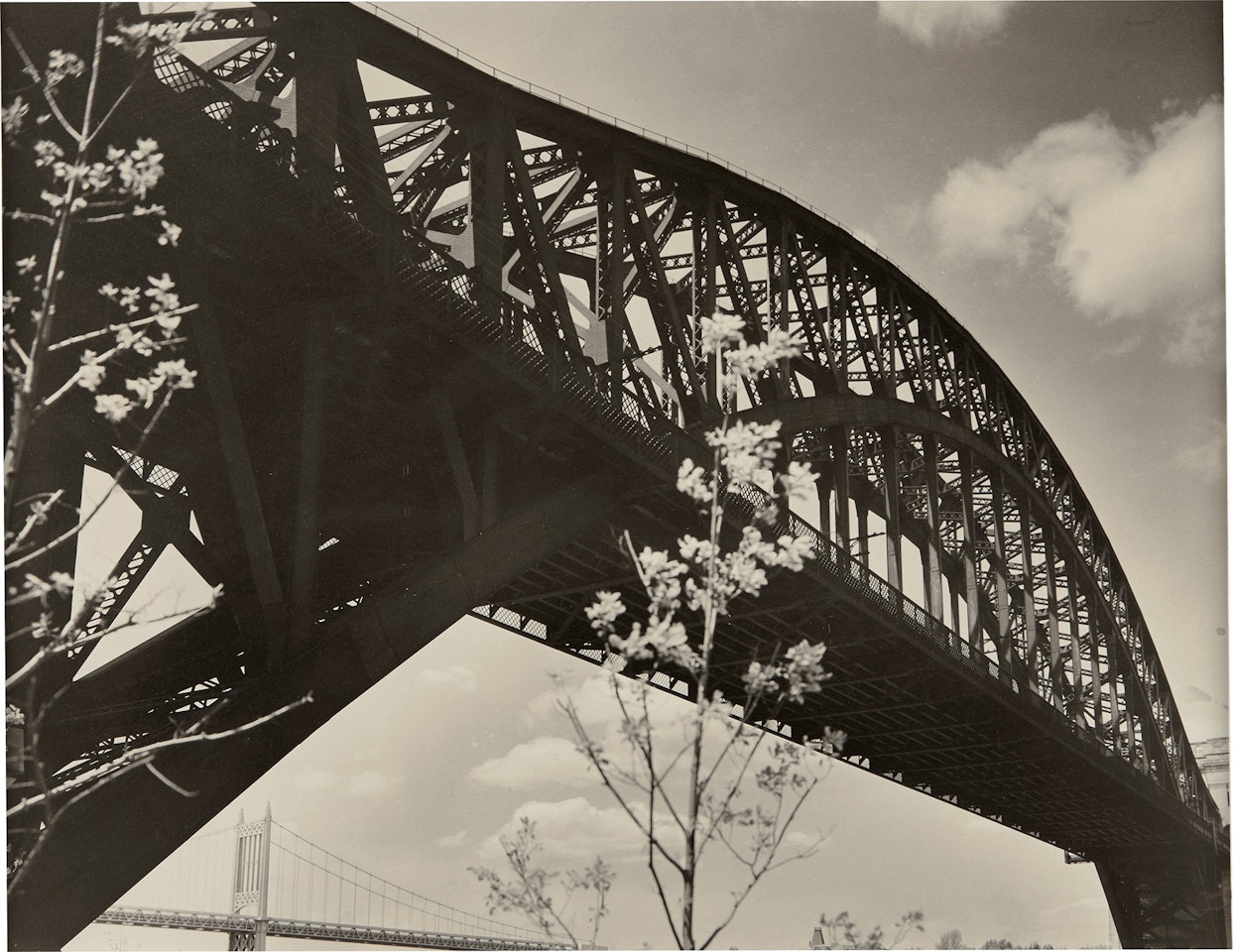 Hell Gate Bridge, Looking Southwest from Astoria Park, Astoria, Long Island, New York by Berenice Abbott
