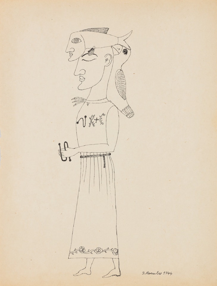 Egyptienne (Variation originale autour du thème de la femme rose-croix) by Victor Brauner