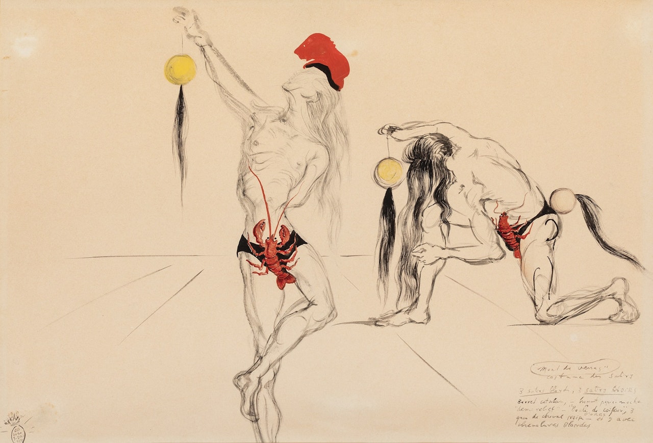 Projet de costume des satyres pour le ballet Bacchanale by Salvador Dali