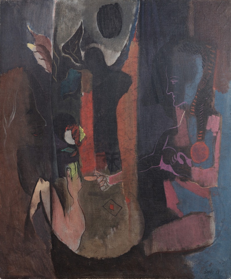Jeunes filles jouant aux cartes, 1933 by Francisco Bores