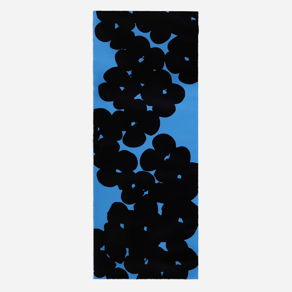 Wallflower (Pale Blue and Black Flowers) by Donald Sultan