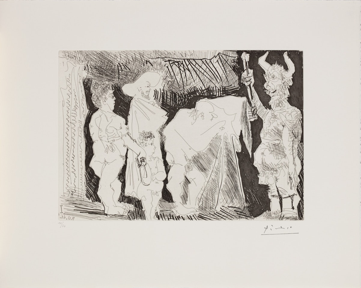 Le cocu posant pour une photographie devant des spectateurs (B. 1433; Ba. 1463) by Pablo Picasso