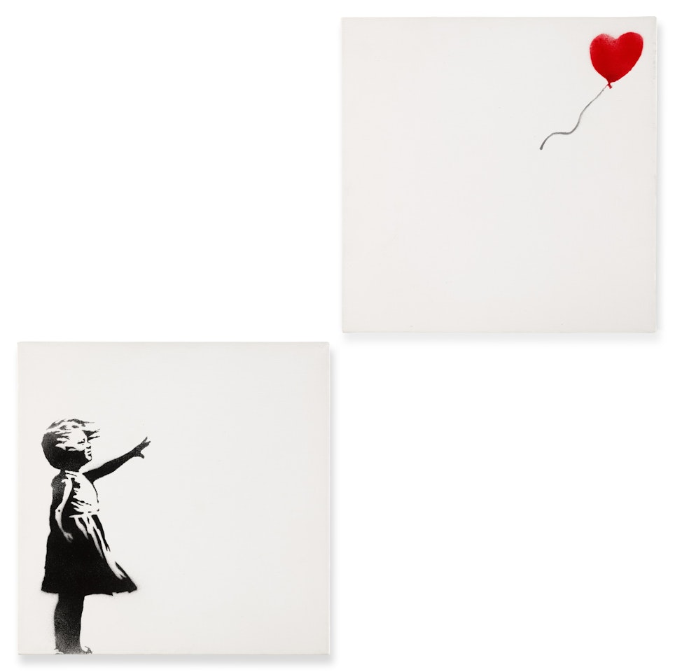 Girl with Balloon Diptych by Banksy