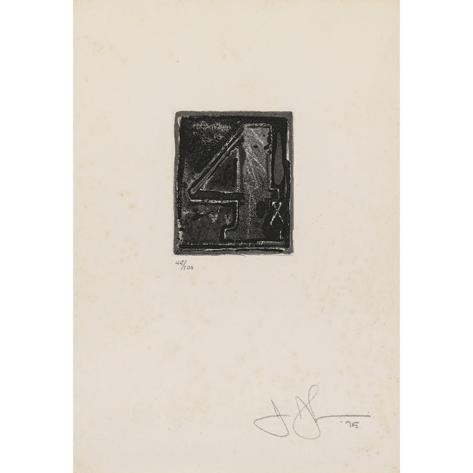 4 (0-9 A SET OF 10 NUMERALS) by Jasper Johns