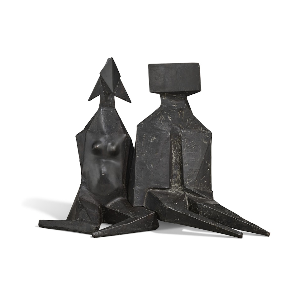 Pair of Sitting Figures IV by Lynn Chadwick