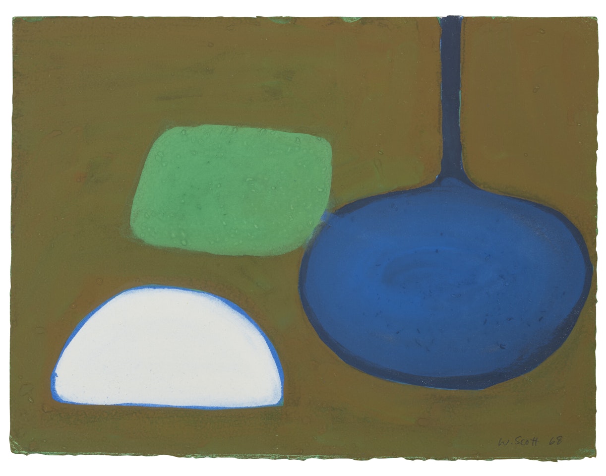 Untitled (blue and green still life) by William Scott