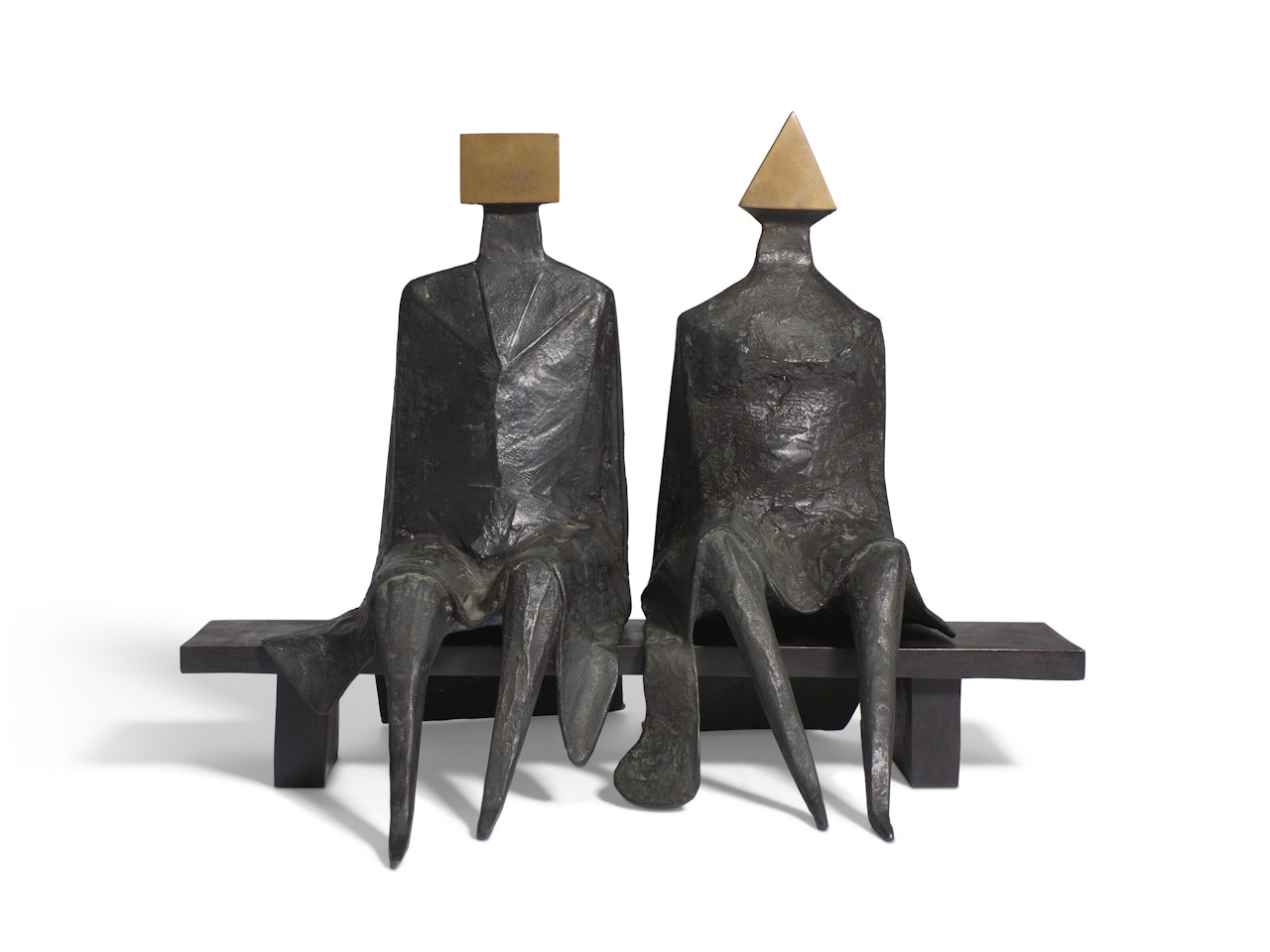 Maquette II Sitting Couple on Bench by Lynn Chadwick