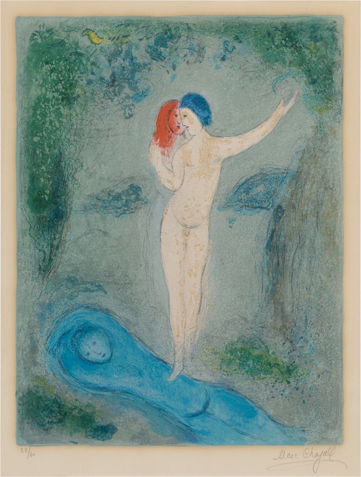 Chloe's Kiss (Mourlot 316; See Cramer Books 46) by Marc Chagall