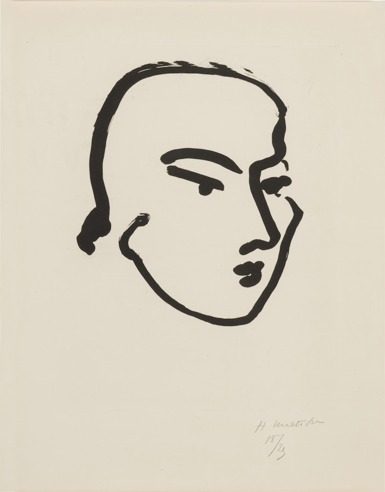 Nadia. Visage aux yeux obliques (Duthuit 803) by Henri Matisse