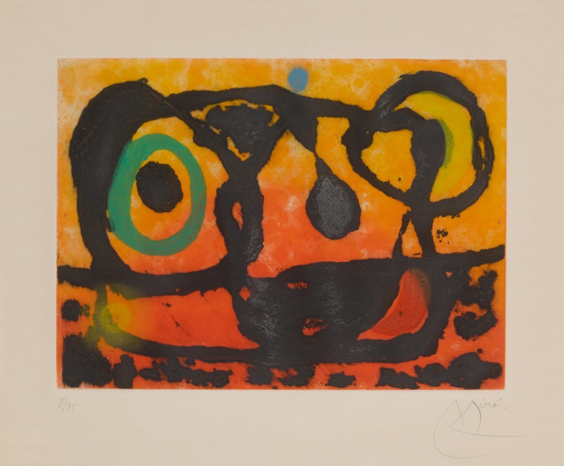 Tête au soleil couchant (Dupin 437) by Joan Miró