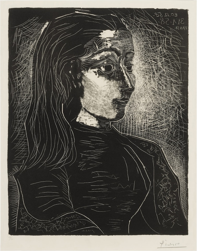 Jacqueline de profil à droite (Bloch 854; Mourlot 310) by Pablo Picasso