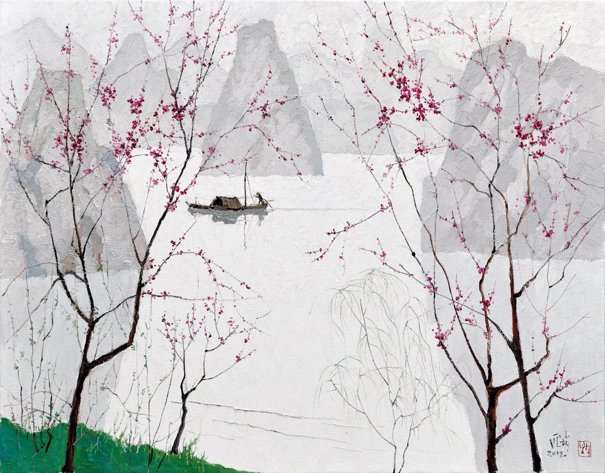 Boat Between The Flowers by Pang Jiun