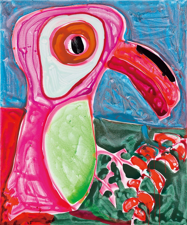 Pink Parrot by Katherine Bernhardt
