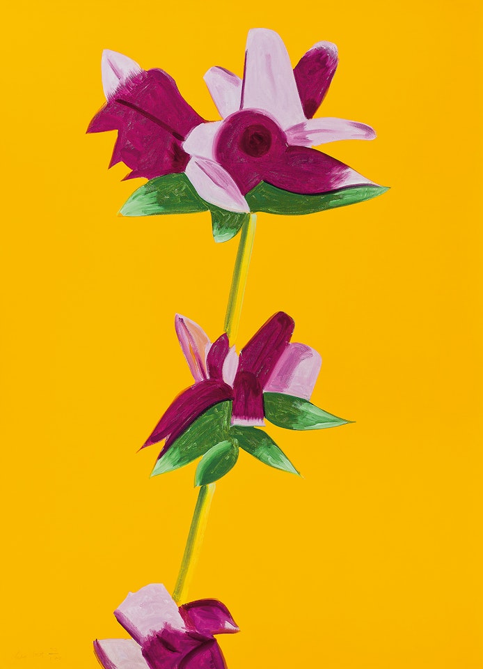Azaleas on Yellow by Alex Katz