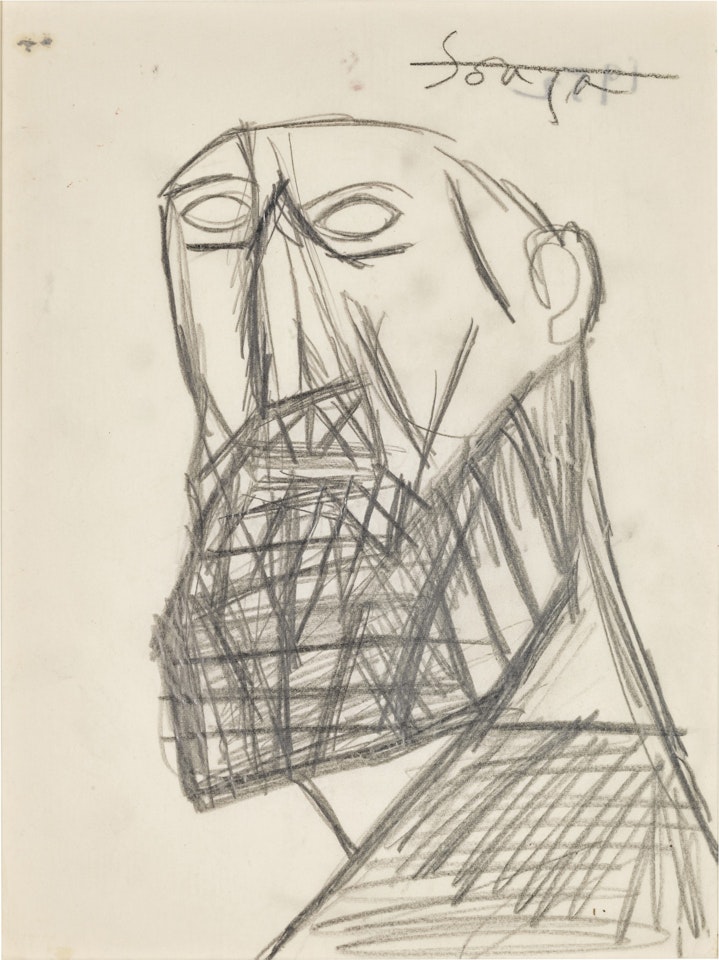 Untitled (Head of a Bearded Man) by Francis Newton Souza