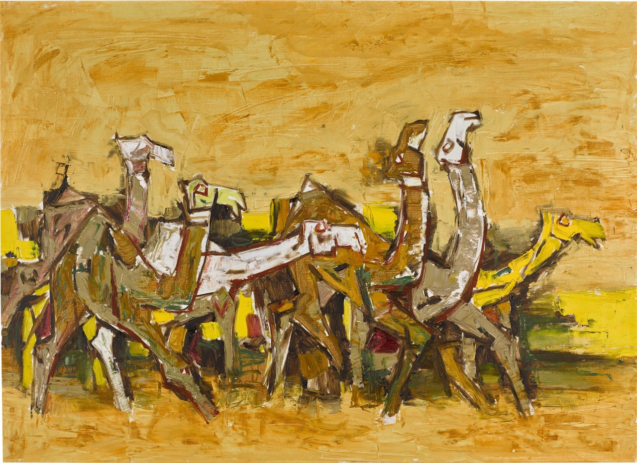 The Burning Desert by M.F. Husain