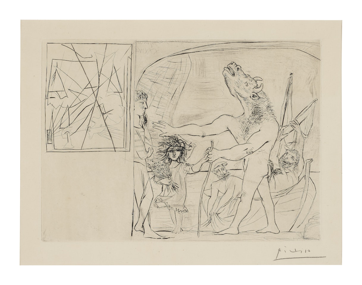 Minotaure aveugle guidé par une fillette, I, from La Suite Vollard by Pablo Picasso