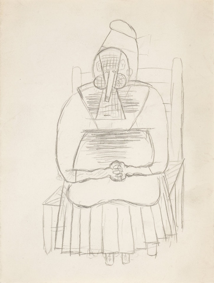 Vielle femme assise sur une chaise by Pablo Picasso