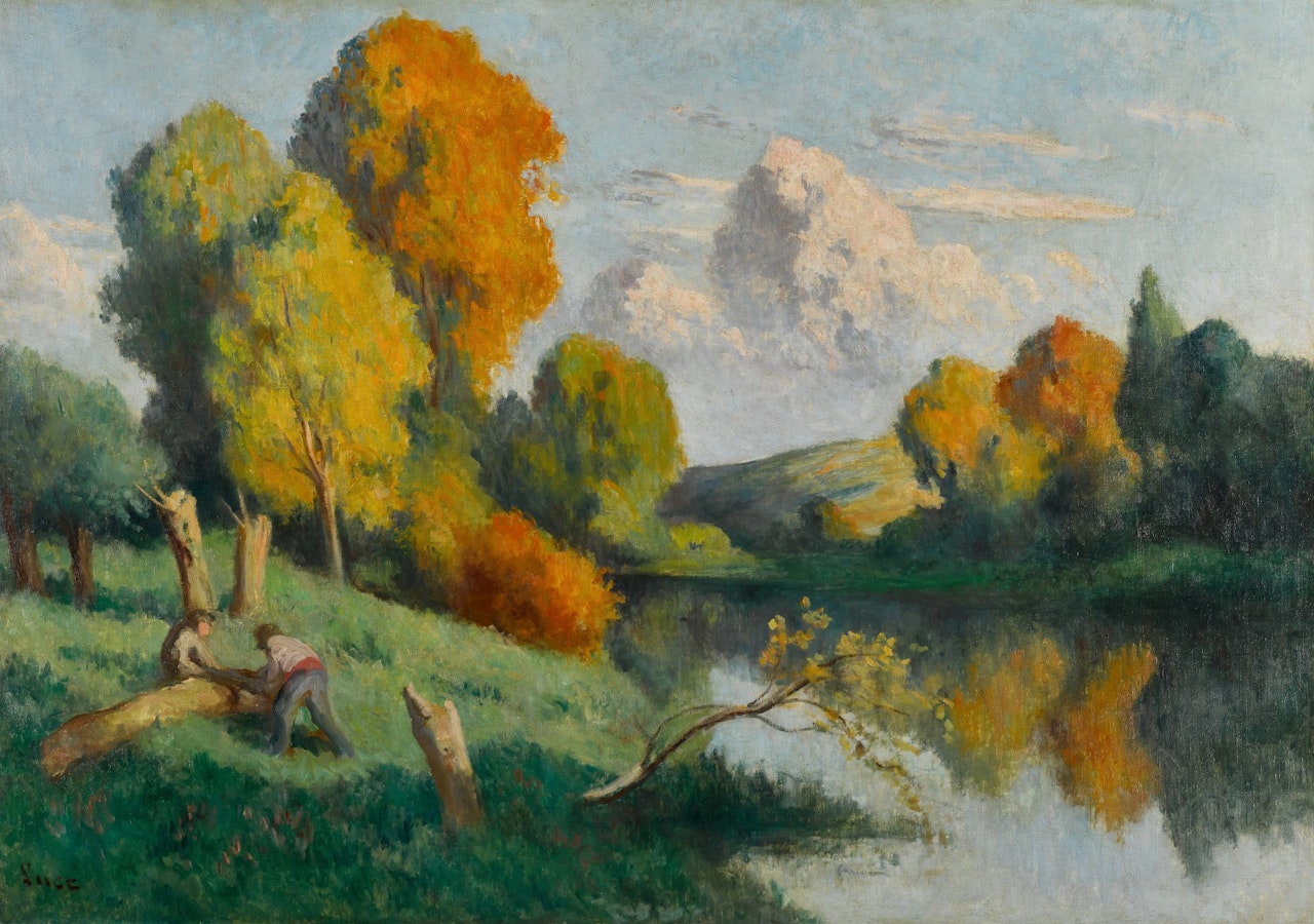 Les scieurs, paysage de La Cure by Maximilien Luce