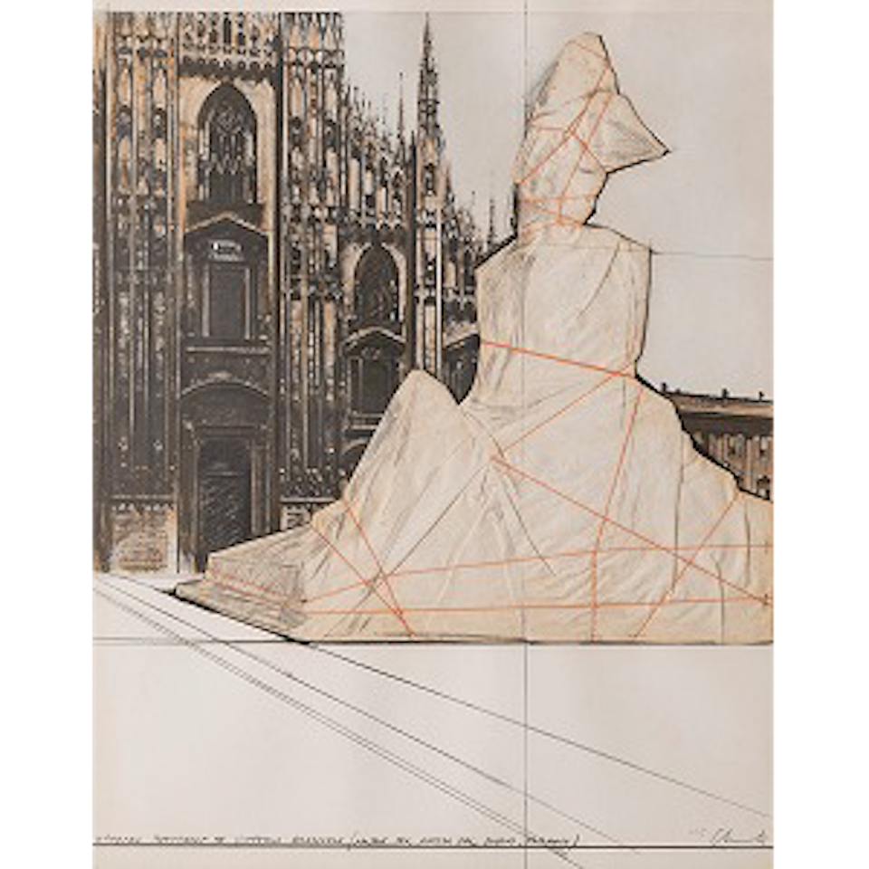 Wrapped Monument to Vittorio Emanuele, Project for Piazza del Duomo, Milan (Schellmann 77) by Christo