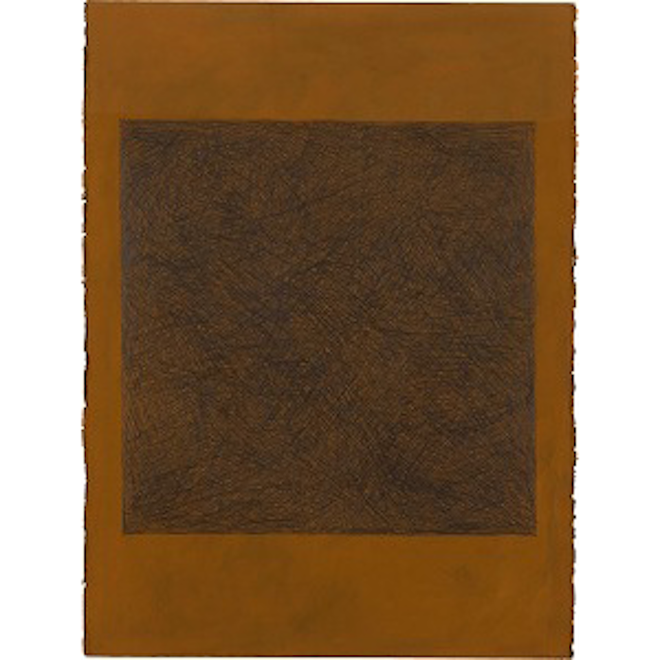 Color gouache with 19" (48.3cm) square with scribbles (T1) by Sol LeWitt