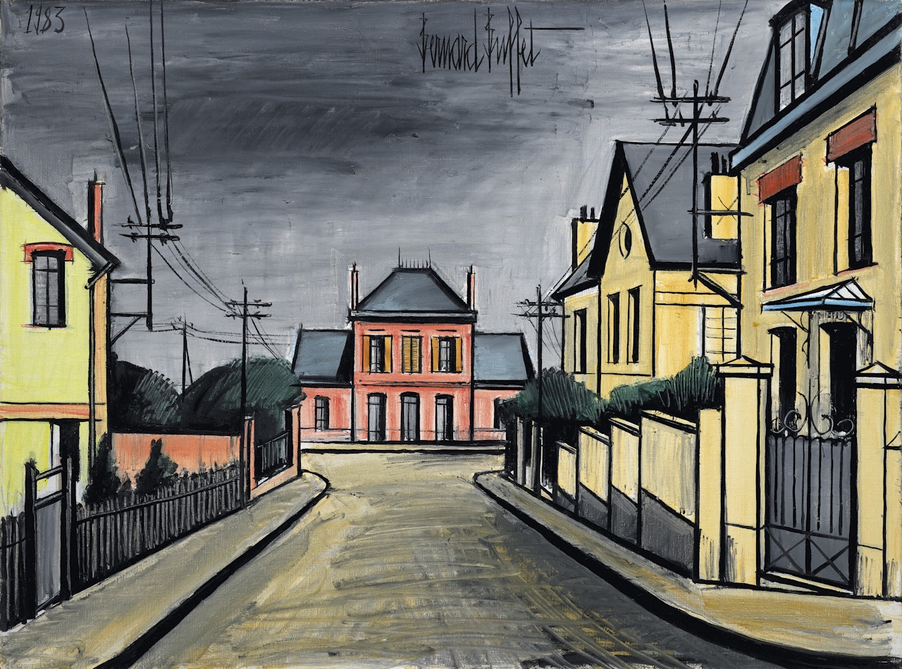 Rue à la maison rose by Bernard Buffet