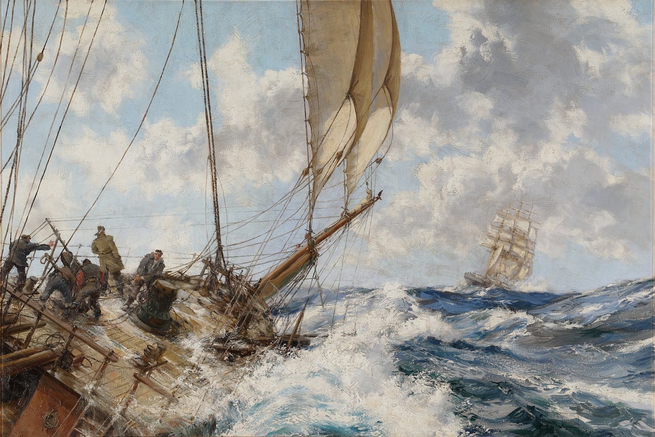 Eight Bells by Montague Dawson