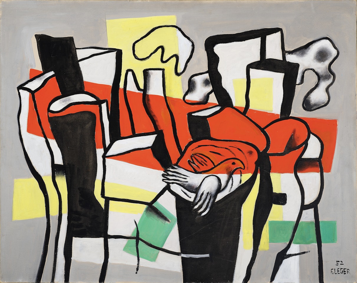 Un Oiseau devant les troncs d’arbres by Fernand Leger