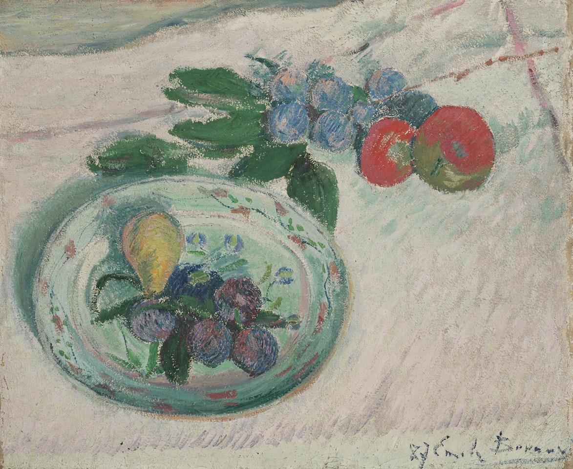 Nature morte (assiette et fruits) by Emile Bernard