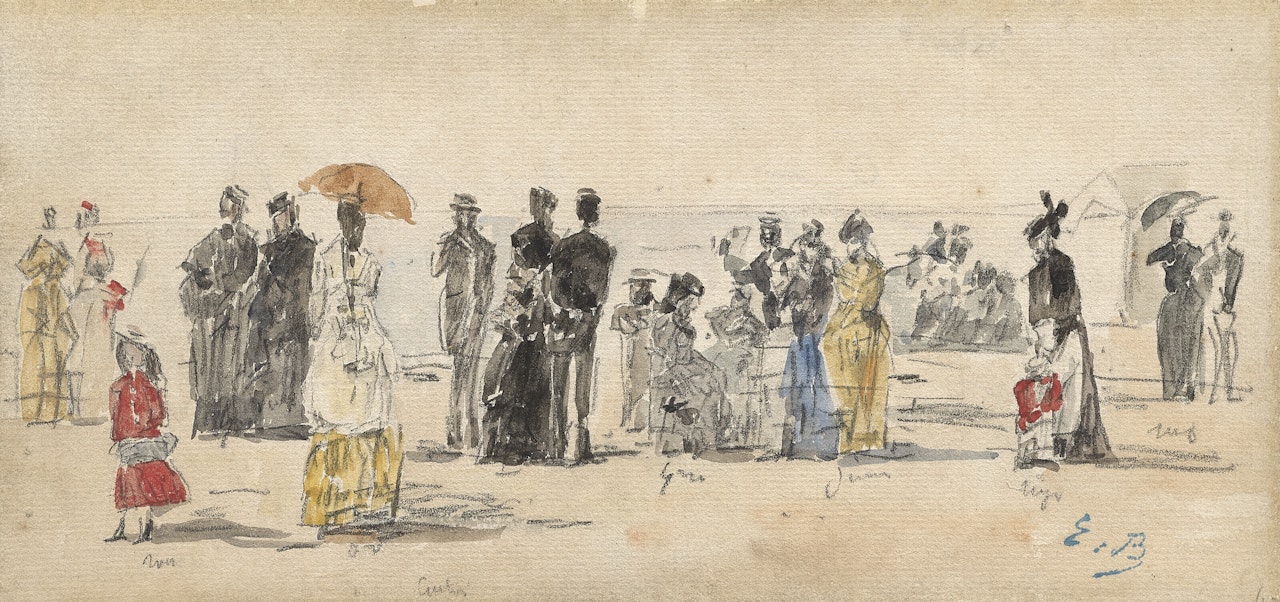 Crinolines sur la plage by Eugène Boudin