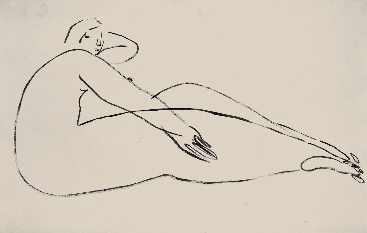 Seated Woman with Relaxed Arm by Sanyu