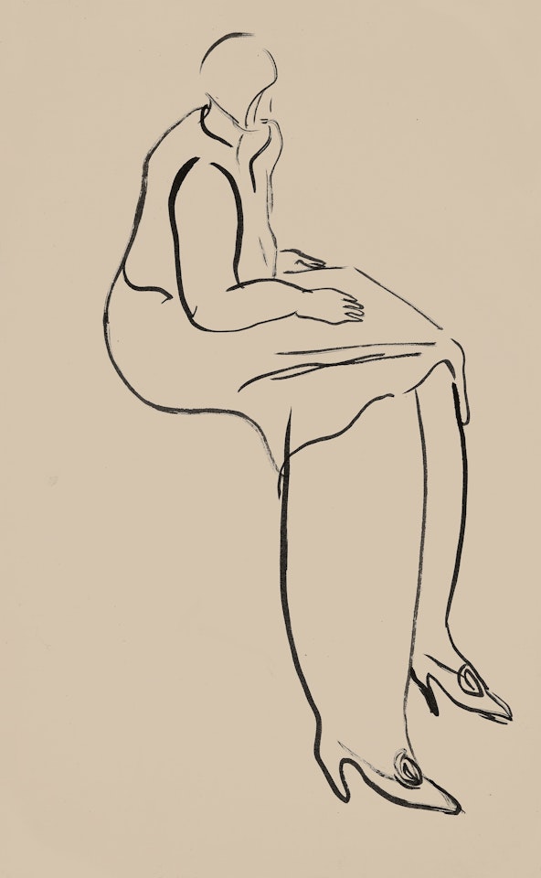 Seated Woman with Buckled Shoes by Sanyu