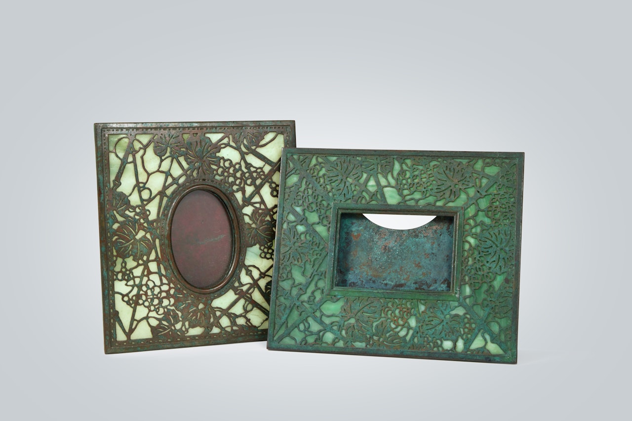 Two "Grapevine" Photograph Frames by Tiffany Studios
