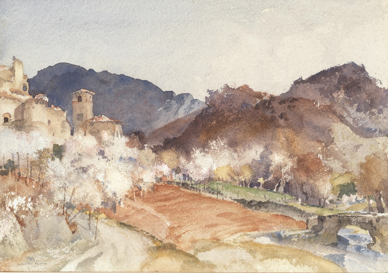"Blossom time at Vaunaveys, near Crest, Drôme, France" by William Russell Flint