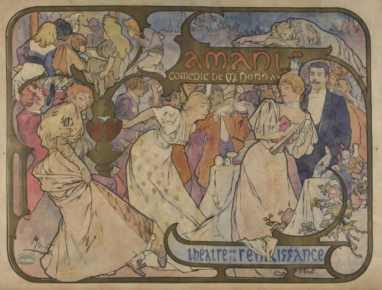 Les amants au Théâtre de la Renaissance by Alphonse Mucha