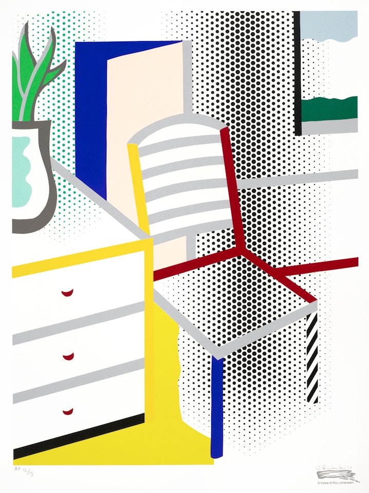 Interior with Chair, from the Leo Castelli 90th Birthday Portfolio by Roy Lichtenstein