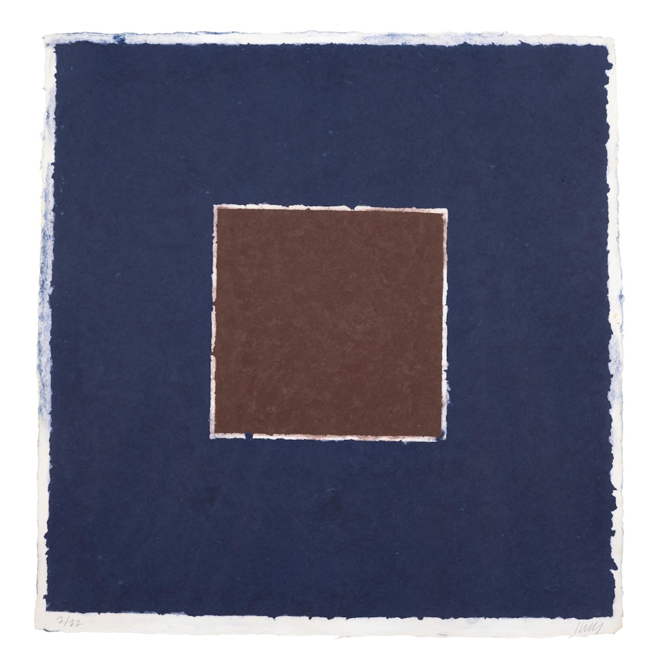 Color Paper Image XX (Brown Square with Blue) by Ellsworth Kelly