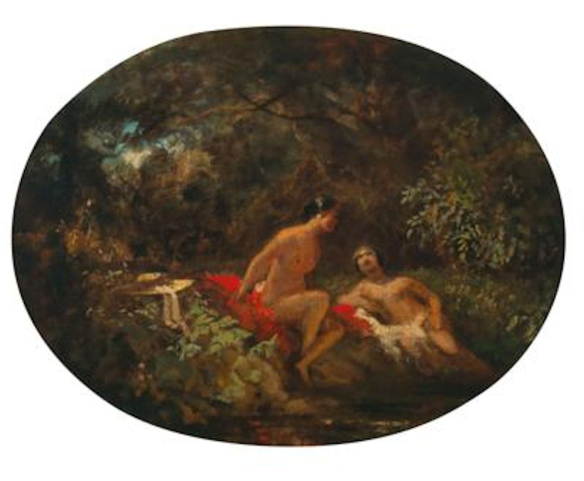 Women Bathing at a Forest Pond by Carl Spitzweg